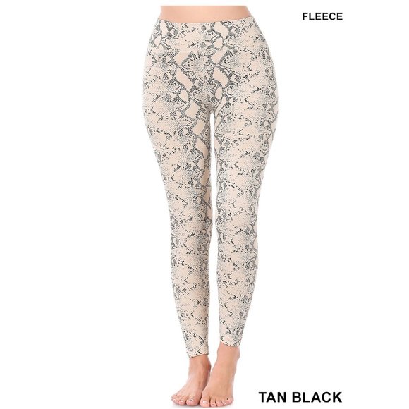 Fleece Leggings Thick and Warm - stretchy slimming design - Snake Print - Picture 2 of 3